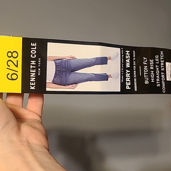 Kenneth Cole Blue High Rise Button FlyJeans - Picture 4 of 6